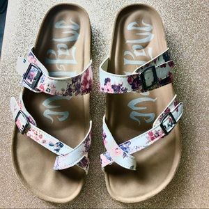 Mad Love Floral Footbed Sandals